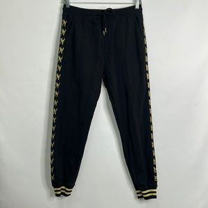 Boy London gold pocketed drawstring joggers